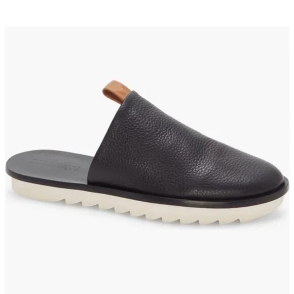 Mercedes Castillo Teah Black Leather Mules Shoes Lug Sole Minimalist Fall 6 - Picture 13 of 13